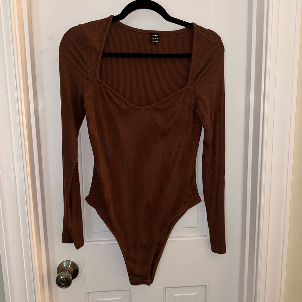 Shein brown bodysuit large